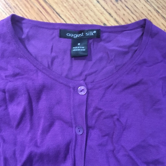 August Silk Purple Cardigan M - Picture 3 of 3